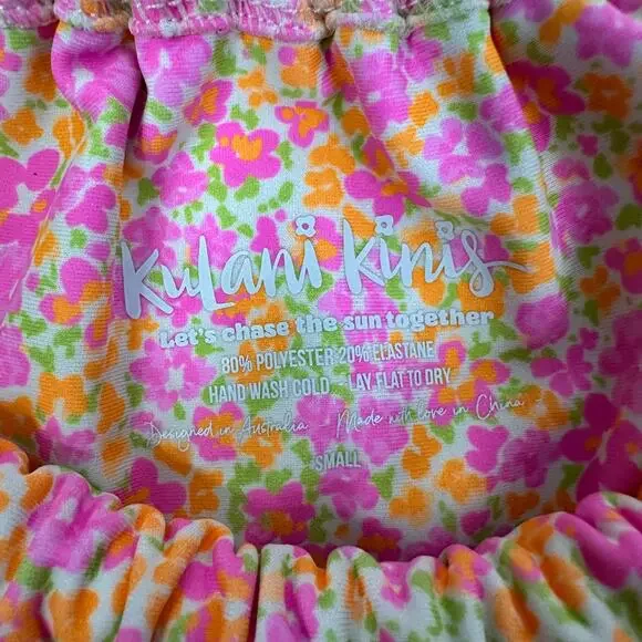 Kulani Kinis Champagne Aura Bikini Swimsuit Bandeau Top Ruched Thong Bottom - Picture 3 of 5